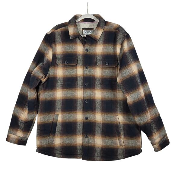 Flag & Anthem Other - Flag & Anthem Sherpa Lined Flannel Jacket Men’s XL Brown Plaid Shacket